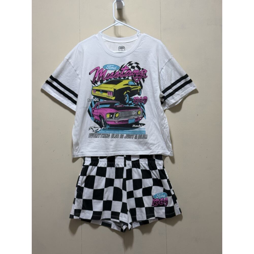 Ford Mustang Pajamas Sleepwear  Set Women’s Sz L Muscle Car Boss 302